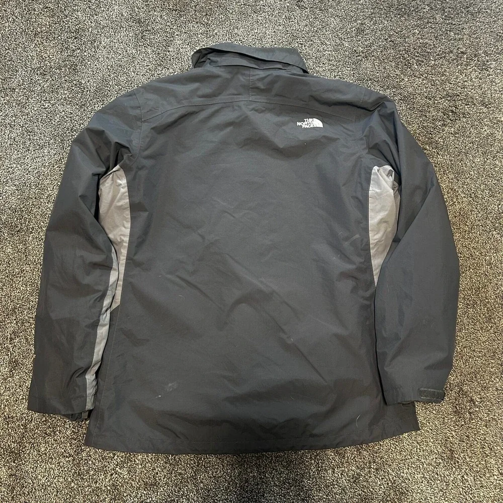The North Face Rain Jacket Mens XL Black Grey Excellent Hooded Gorpcore Shell
